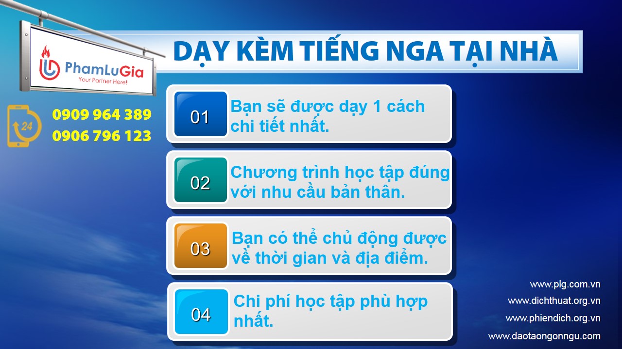 Dạy kèm tiếng Nga tại nhà